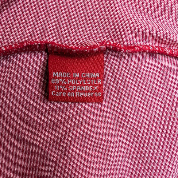 Ohio State Buckeye Red White Logo Fitted Lightweight Sweater Jacket Women Medium - Picture 4 of 8